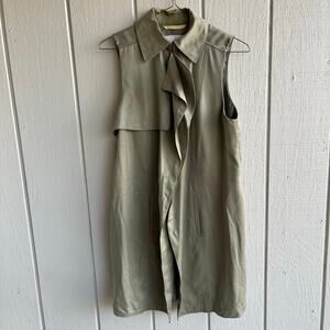 Aritzia Olive Green Sleeveless Trench Vest
